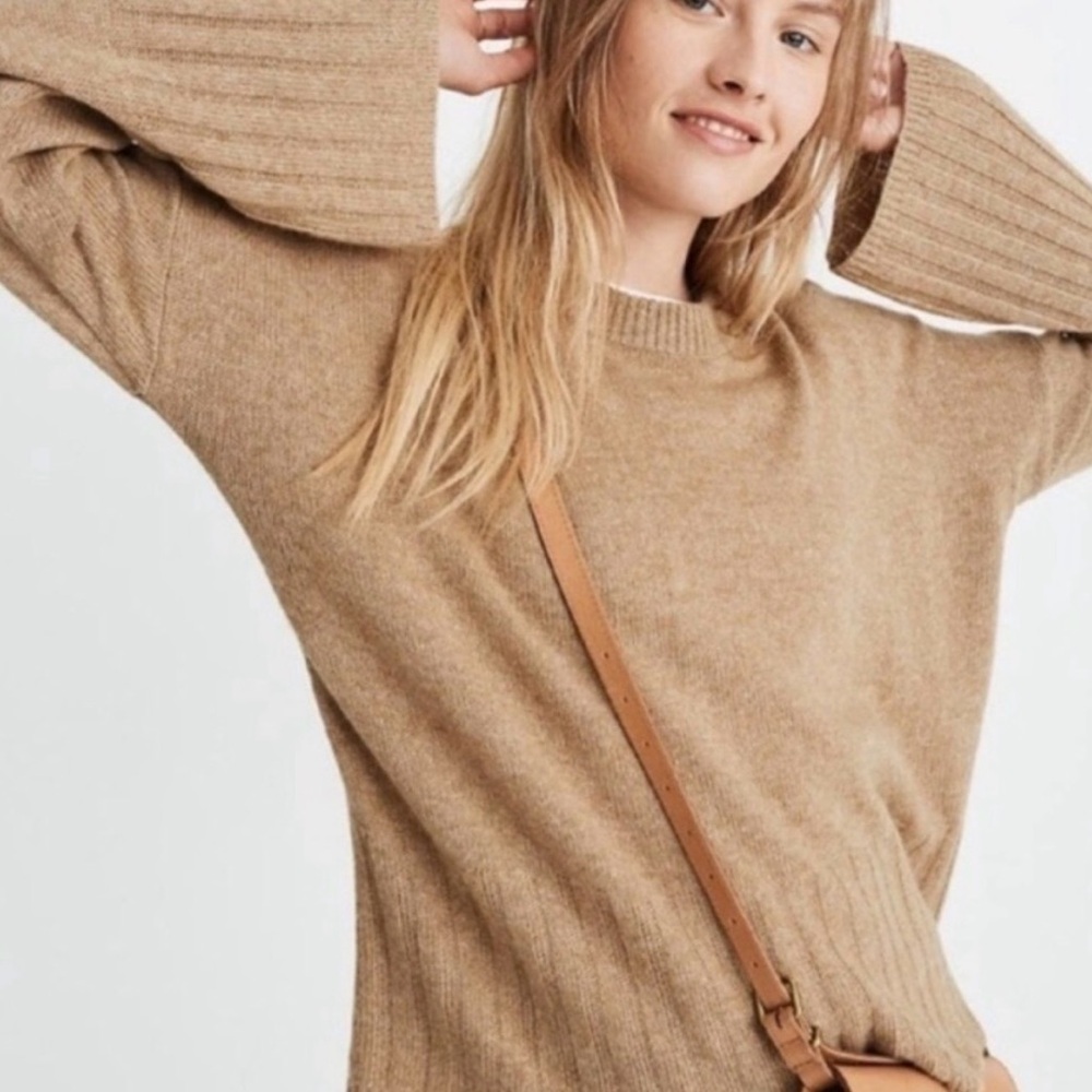 Madewell Women's Tan Crew Neck Sweater